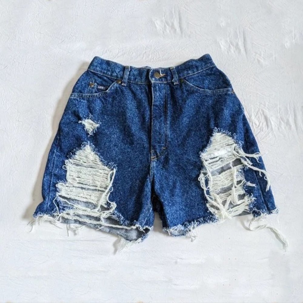 💕Vintage Lee Dark Wash High Rise Distressed Mom Jeans Size Small